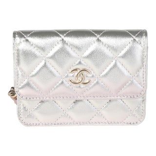 Metallic Ombre Quilted Lambskin Belt Bag For Sale