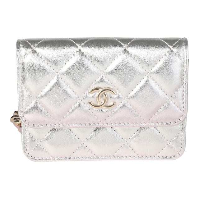 Metallic Ombre Quilted Lambskin Belt Bag For Sale