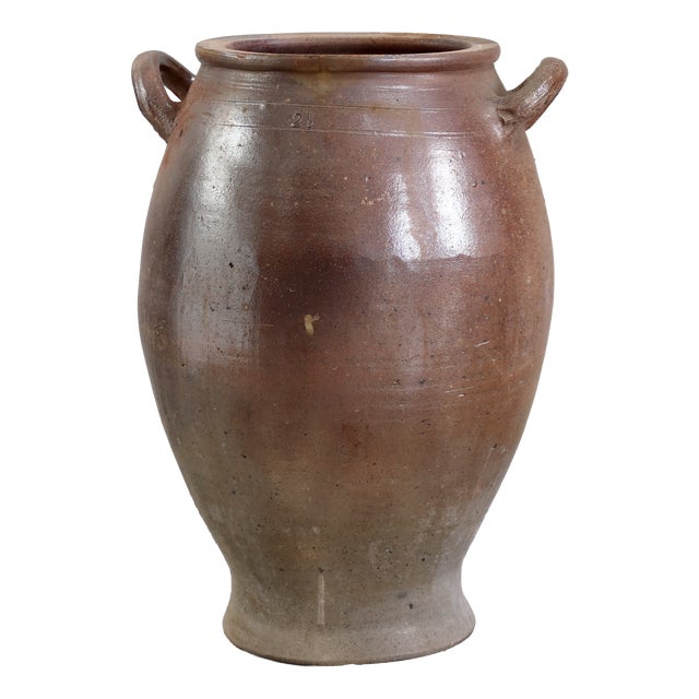 Large Antique Provençal Style Stoneware Jar, 1950s For Sale