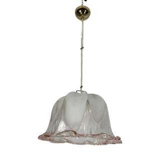 Ceiling Light in Pink and White Murano Glass from La Murrina, Italy, 1970s For Sale