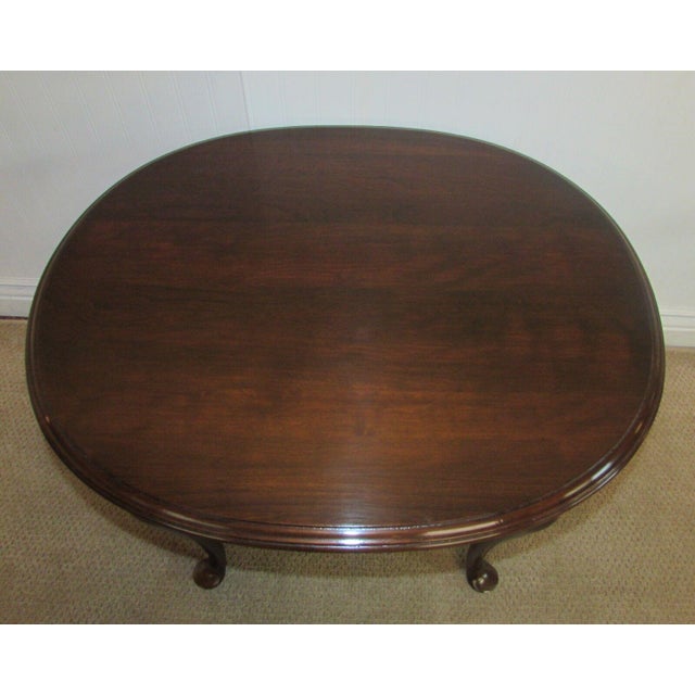 Vintage Ethan Allen Georgian Court Cherry Queen Anne Oval End Table 11-8306 Finish 225 a | Chairish