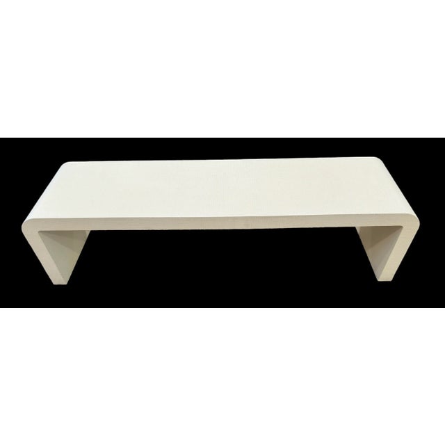 Karl Springer Style Monumental Textured Waterfall Coffee Table For Sale - Image 12 of 12