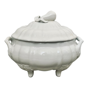Late 20th Century Styled After Bordallo Pinheiro Portuguese Blanc De Chine Centerpiece Soup Tureen