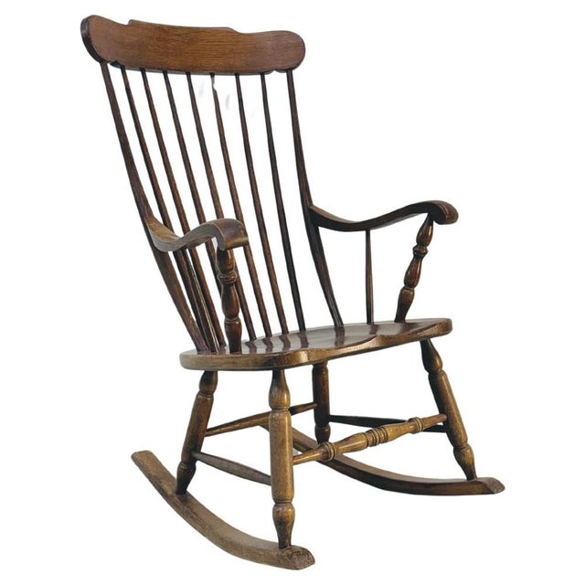Vintage Rocking Chair in Oak from Den Ouden, 1975 For Sale - Image 11 of 12