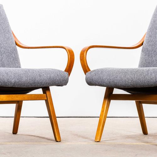 Vintage Lounge Chair in Cotton by Jaroslav Šmídek, 1950s For Sale - Image 6 of 10