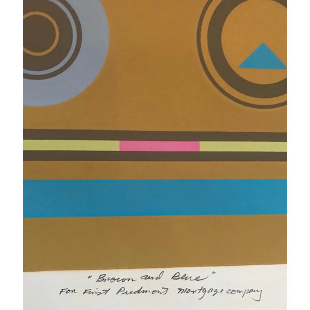1973 Robert Hunter Brown and Blue Modern Serigraph For Sale - Image 4 of 6