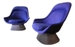 1960s Warren Platner for Knoll Bronze Easy Throne Chairs - A Pair