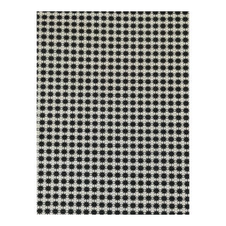 Schumacher Stella 4 Yards Black & Natural Cotton Fabric For Sale