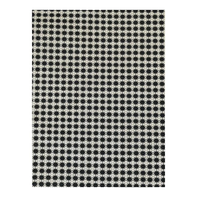 Schumacher Stella 4 Yards Black & Natural Cotton Fabric For Sale