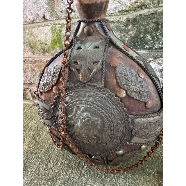 Antique Gun Powder Metal Holder With Saint George and Horse Motif For Sale - Image 9 of 10