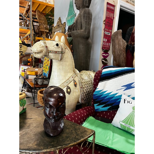 Brown Hand Carved Wooden Figurative Sculpture For Sale - Image 8 of 8