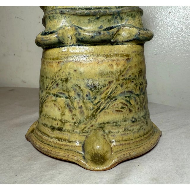 Ceramic Vintage Handmade Wayne Cardinalli Studio Brutalist Art Pottery Vase Sculpture For Sale - Image 7 of 11