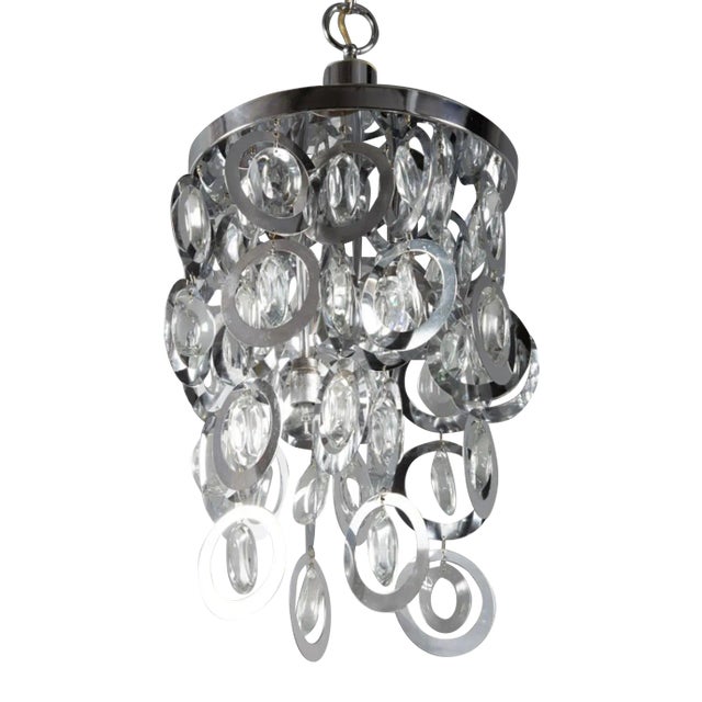 1970s Chrome Bangle Chandelier For Sale