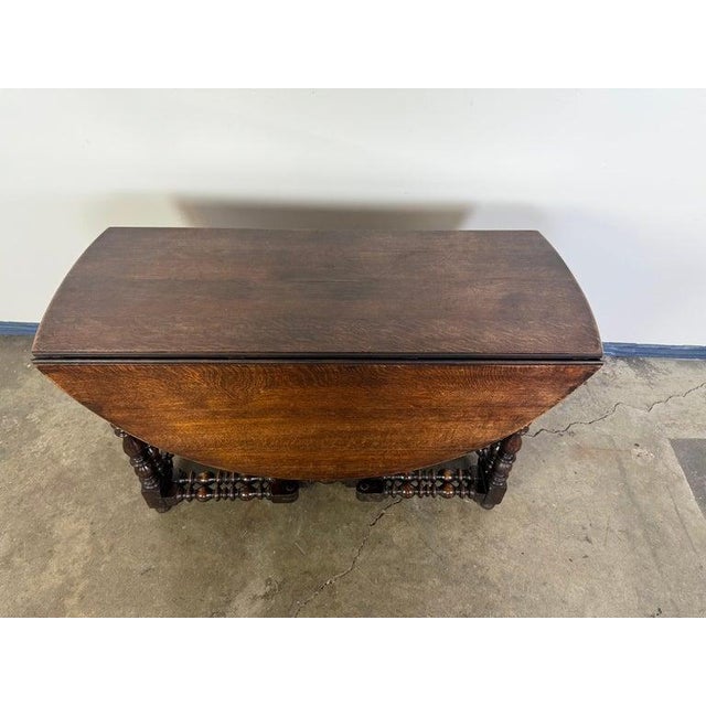 19th Century English Gate Leg Table, Dark-Stained Oak, Jacobean Style For Sale - Image 11 of 15