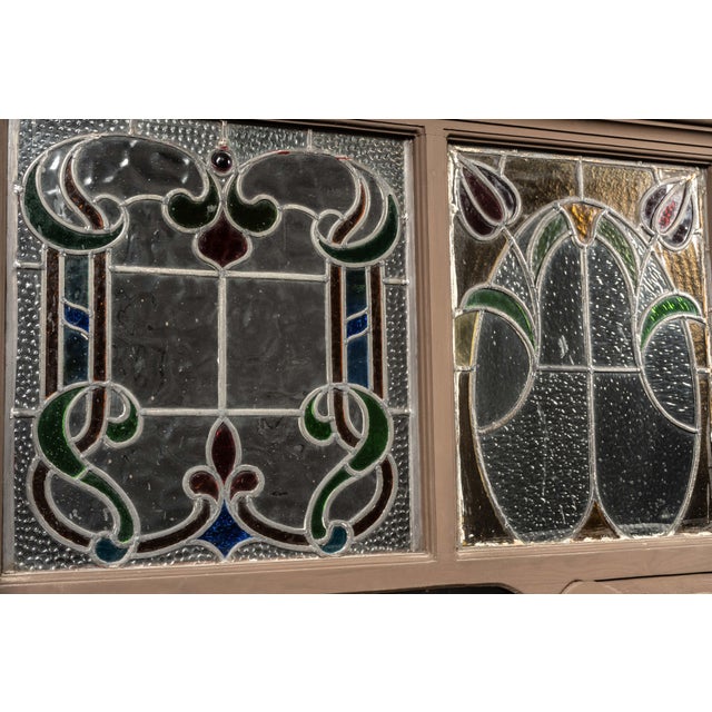 1960s Monumental Gothic Revival Stained Glass Bar Front For Sale - Image 4 of 11