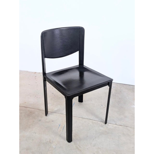 Metal Black Leather Chairs by Matteo Grassi, Italy, 1980, Set of 2 For Sale - Image 7 of 13