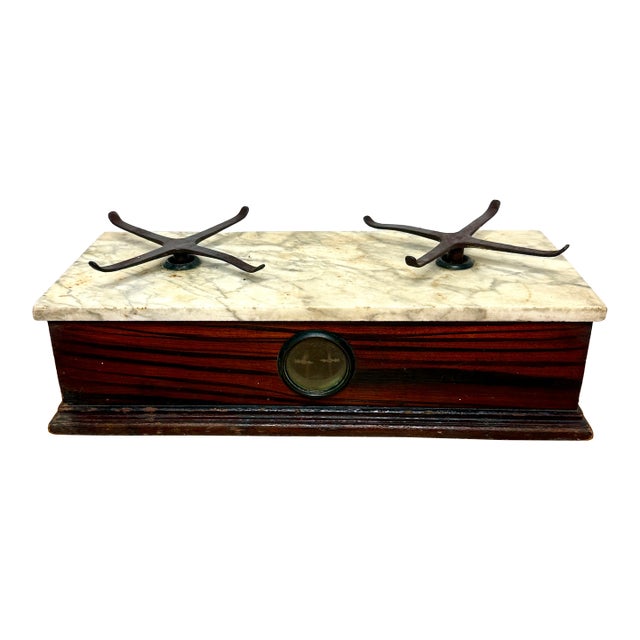 Antique Balance Scale W /Wood and Marble Base For Sale