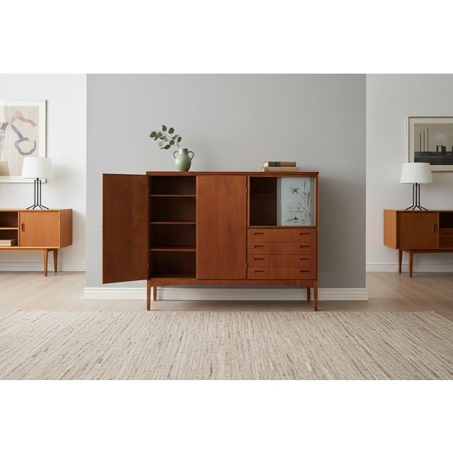 Mid-Century Modern Danish Teak Bar Cabinet, 1960s For Sale - Image 3 of 18