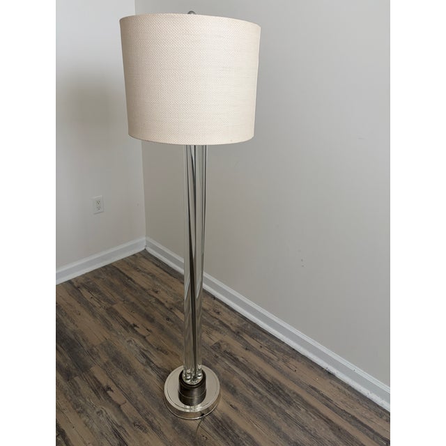 Glass Restoration Hardware Vintage Glass Rod Floor Lamp For Sale - Image 7 of 16