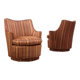 Mid-Century Modern Small Swivel Chairs - a Pair For Sale