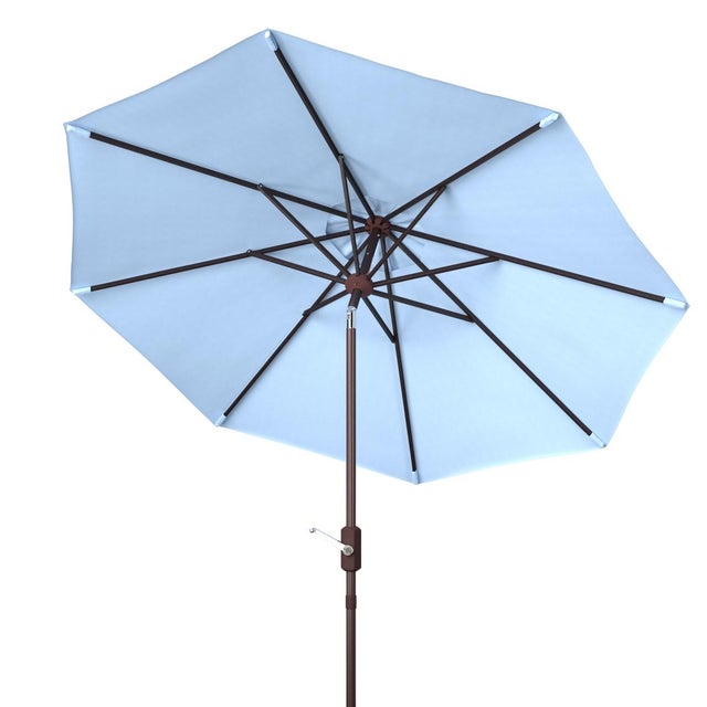 Spritely Home Ortega 9 Ft Crank Umbrella, Baby Blue For Sale - Image 4 of 5