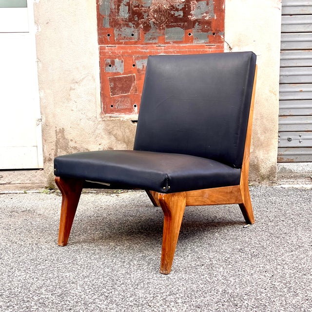 Wood Large Lounge Chair in the style of Jens Risom, 1950s For Sale - Image 7 of 8