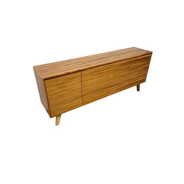 Mid-Century Modern 2000-2009 Credenza 4 Door Tv Cabinet For Sale - Image 3 of 9