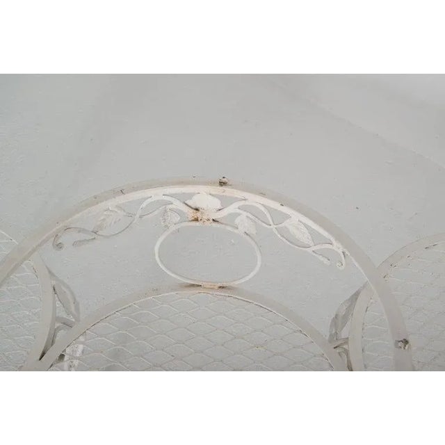 Vintage Woodard Chantilly Rose Wrought Iron Tete a Tete Chair For Sale - Image 10 of 13