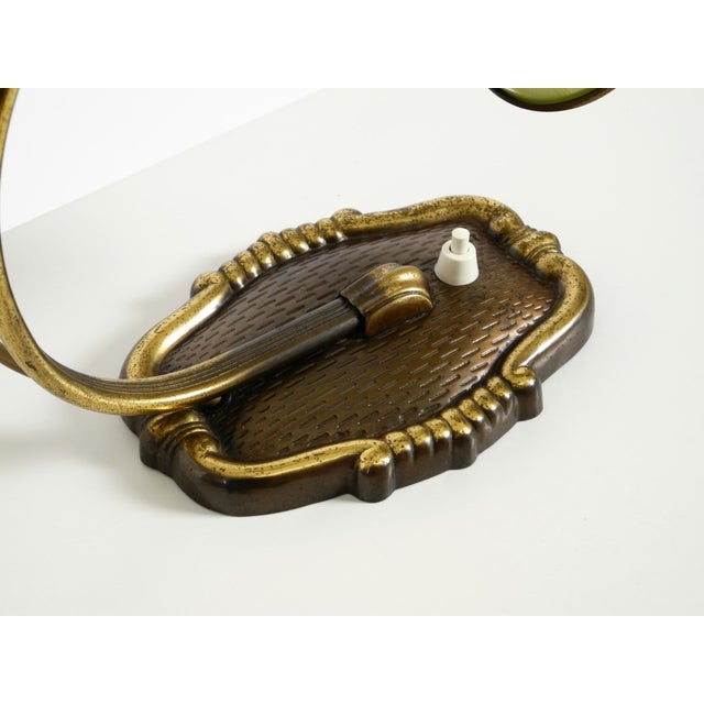 Brass Table Lamp with Glass Shade, 1940s For Sale - Image 16 of 18