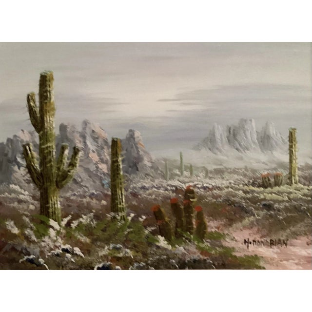 Original Oil Painting Landscape Luscious Sonoran Desert, Signed by Artist, Framed For Sale In Phoenix - Image 6 of 10