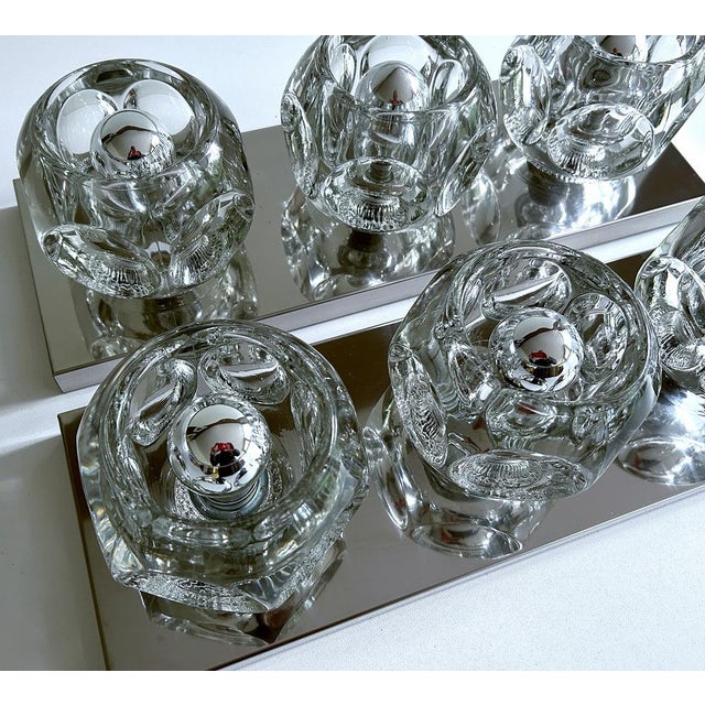Metal Large Space Age Glass Sconces from Peill & Putzler, 1970s, Set of 2 For Sale - Image 7 of 18