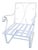 Vintage 1960s White Wrought Iron Cantilever Lounge Chair For Sale