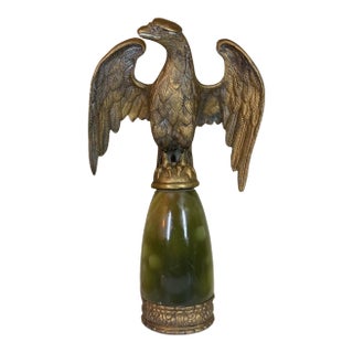 Late 19th Century Original Federal Civil War Flag Pole Topper on Onyx Presentation Stand-Patriotic For Sale