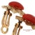 Metal Vintage Gia Certified 14k Yellow Gold Natural Coral Earrings With Omega Back, Pair For Sale - Image 7 of 13