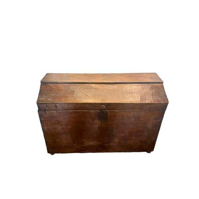 Wood Monumental Antique French Provincial Blanket Coffer, Early 1700s - Grand Scale Original Iron Hardwar For Sale - Image 7 of 12