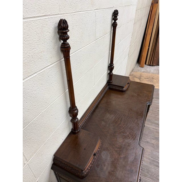 Antique Berkey & Gay Mahogany Vanity or Kneehole Desk For Sale - Image 14 of 18