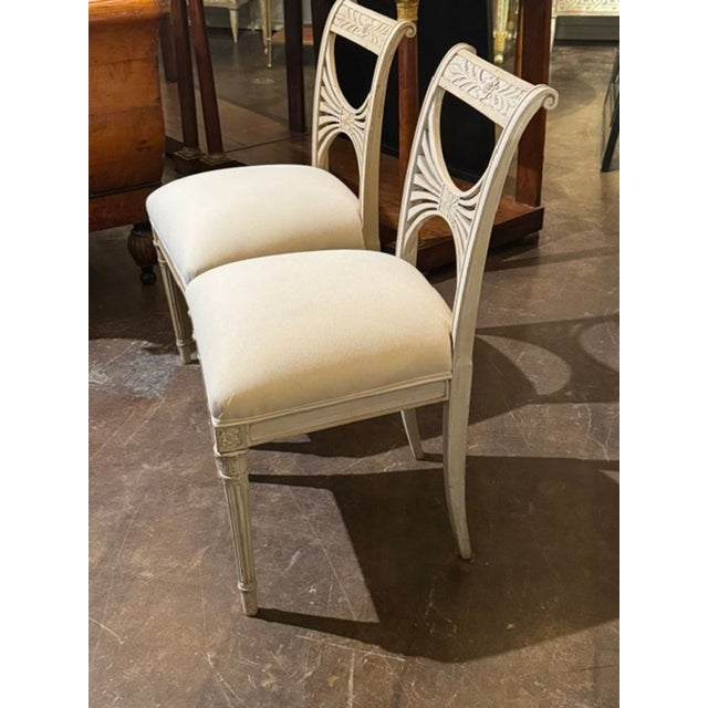 Pair of Early 20th C. Swedish Painted Side Chairs For Sale In Dallas - Image 6 of 8
