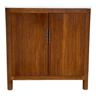 Modern Mahogany Vessel Sink Vanity For Sale