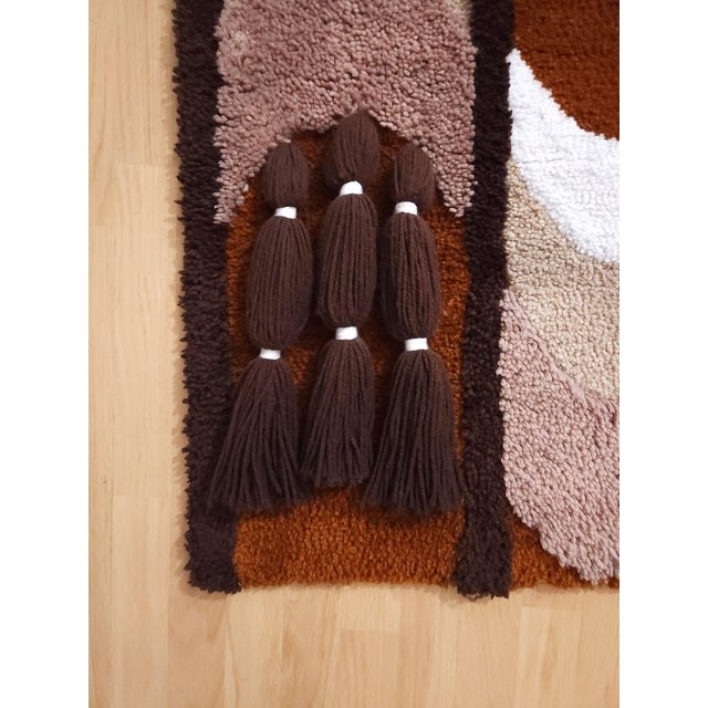 Mid-Century Modern Mid-Century Modern German Handmade Wool Tapestry Wall Rug, 1970s For Sale - Image 3 of 8