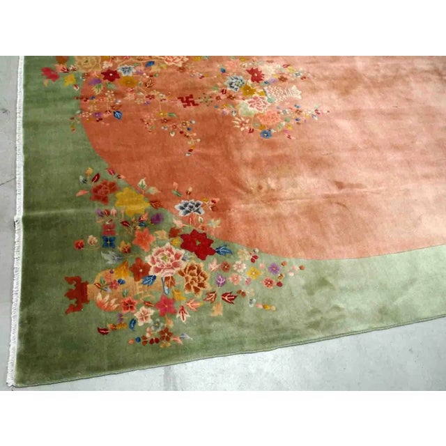 1920s 1920s Antique Handmade Art Deco Chinese Rug For Sale - Image 5 of 10