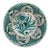 Vintage Moroccan Hand-Painted Green & White Ceramic Lebrillo Bowl For Sale