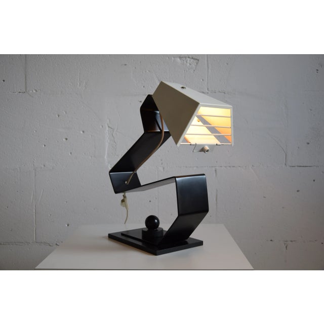 Mid-Century Modern Black and White Table Desk or Nightstand Lamp For Sale - Image 4 of 14