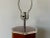 1970s Vintage Italian Lucite & Burnt Orange Suede Leather Wrapped Table Lamp For Sale - Image 5 of 9
