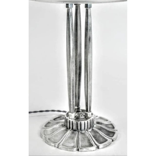 René Lalique French Art Deco Table Lamp Signed by R. Lalique "Dahlias" For Sale - Image 4 of 6