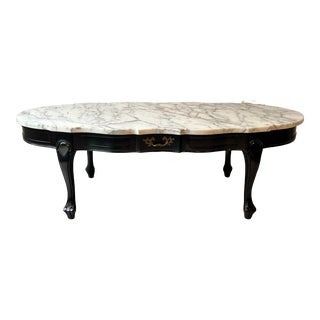 French Provincial Marble Top Coffee Table For Sale