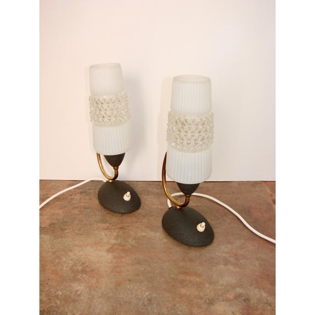 Mid-Century Lamps in Brass and Glass, 1960s, Set of 2 For Sale - Image 6 of 9