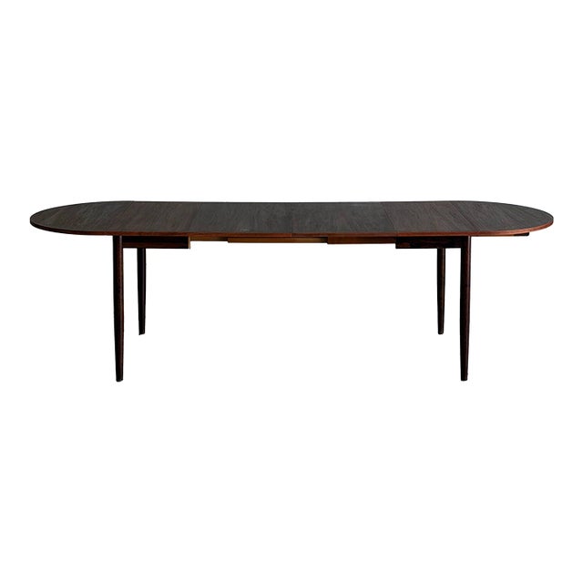 Rosewood Dining Table Extendable Draw Round Leaf Denmark Mid-Century Modern 1960s For Sale