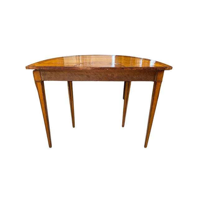 18th Century English George III Satinwood Demilune Console Table, Circa 1790 For Sale In New York - Image 6 of 8