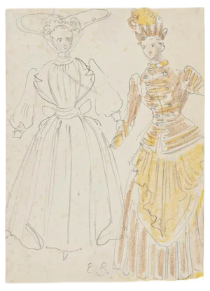 Eugène Berman - Costume - Original Pencil and Watercolor - 1960s