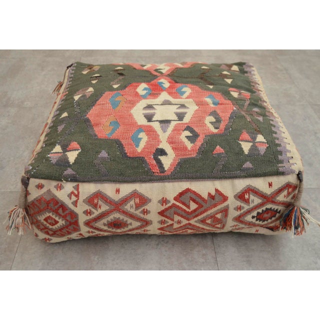 Turkish Hand Woven Kilim Floor Pillow Cushion Cover - 24? X 24? Chairish